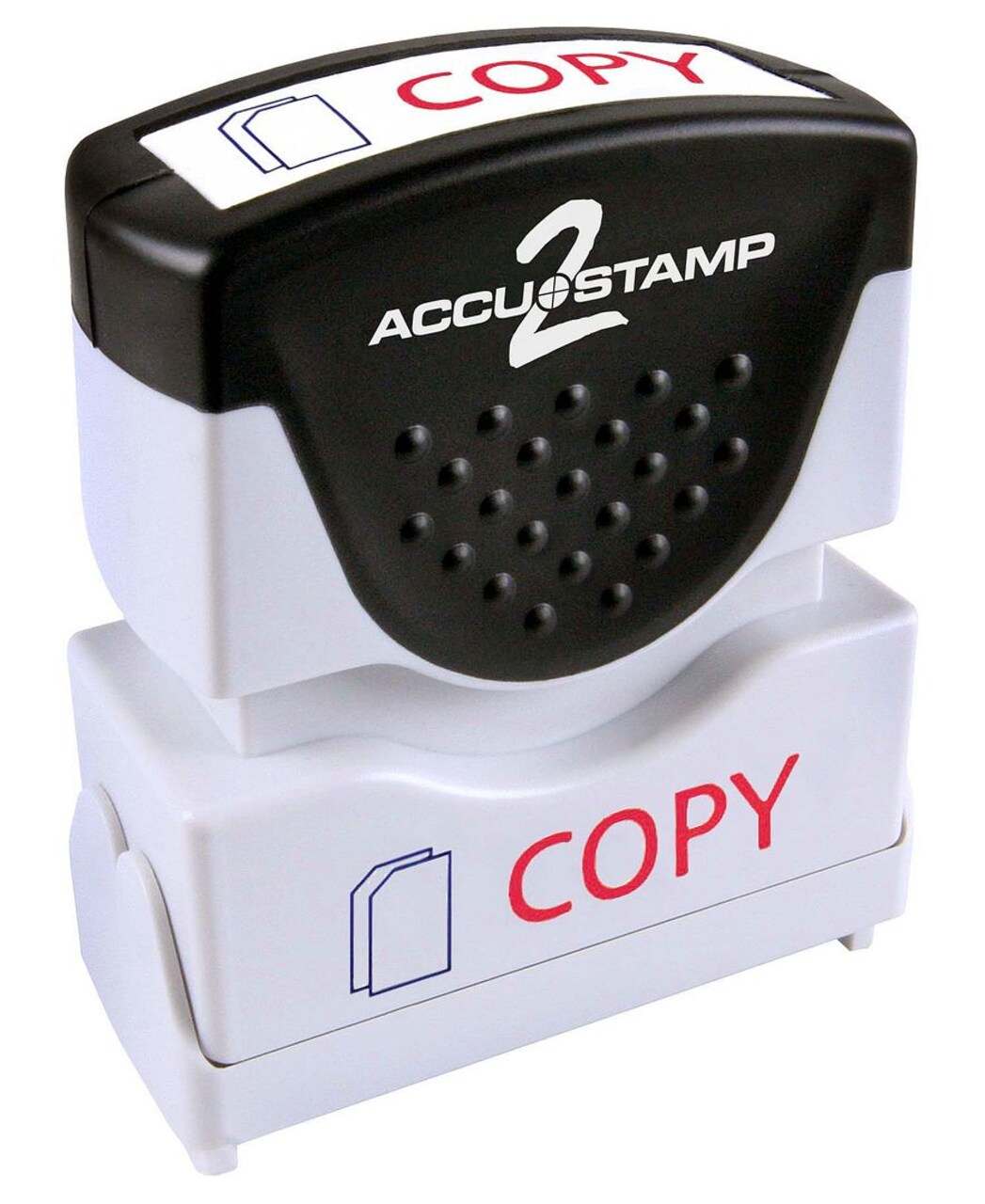 ACCUSTAMP2 Message Stamp, 2-color, Pre-inked, COPY, 1-5/8" x 1/2" impression size, Red Message with Blue Symbol